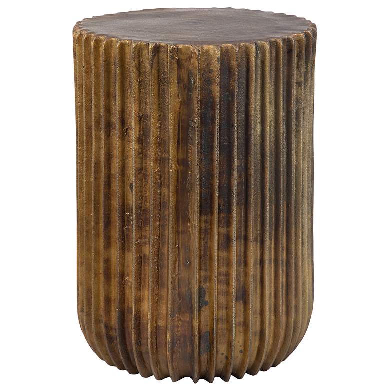 Image 3 Peaks and Valleys 14"W Oxidized Antique Gold Accent Table more views