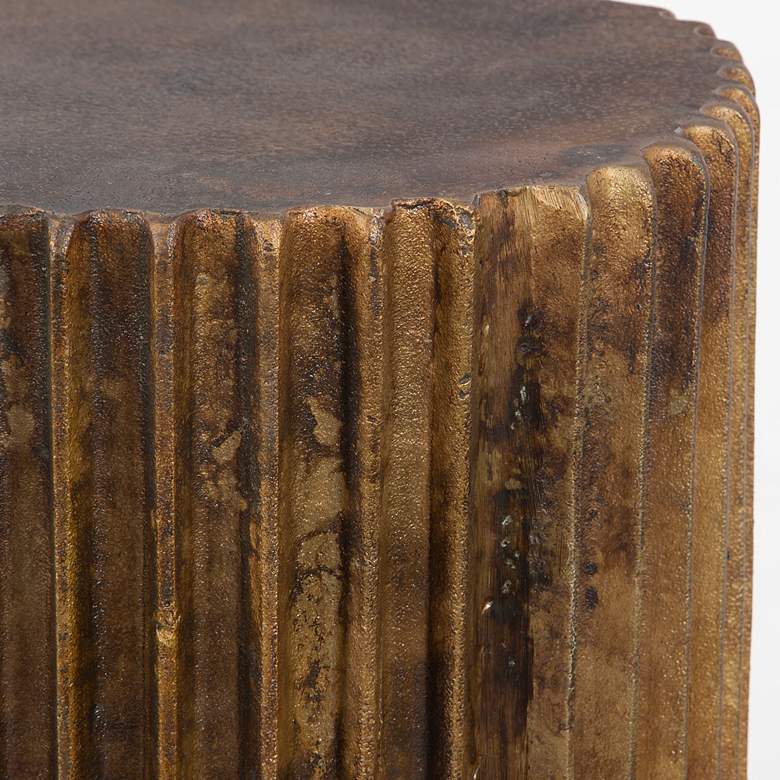 Image 4 Peaks and Valleys 14"W Oxidized Antique Gold Accent Table more views