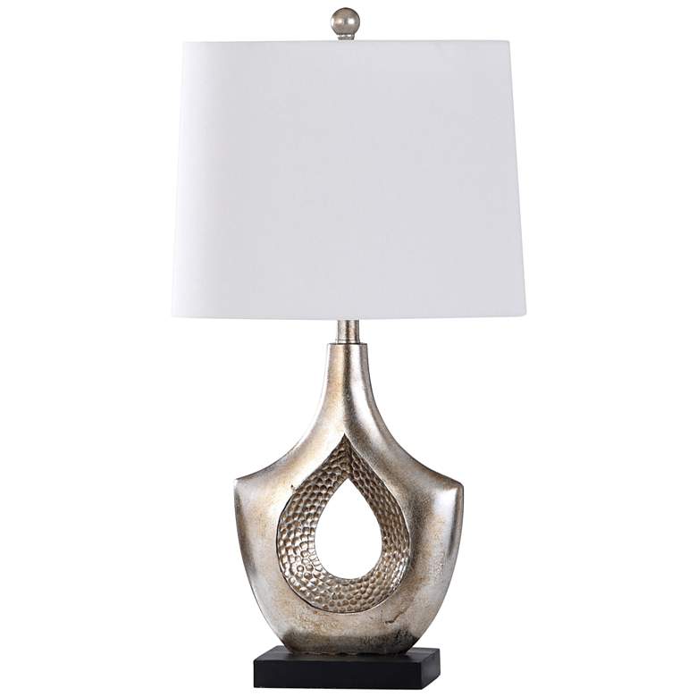 Image 2 Peal 28 1/2" Antiqued Silver Open Center Modern Table Lamp
