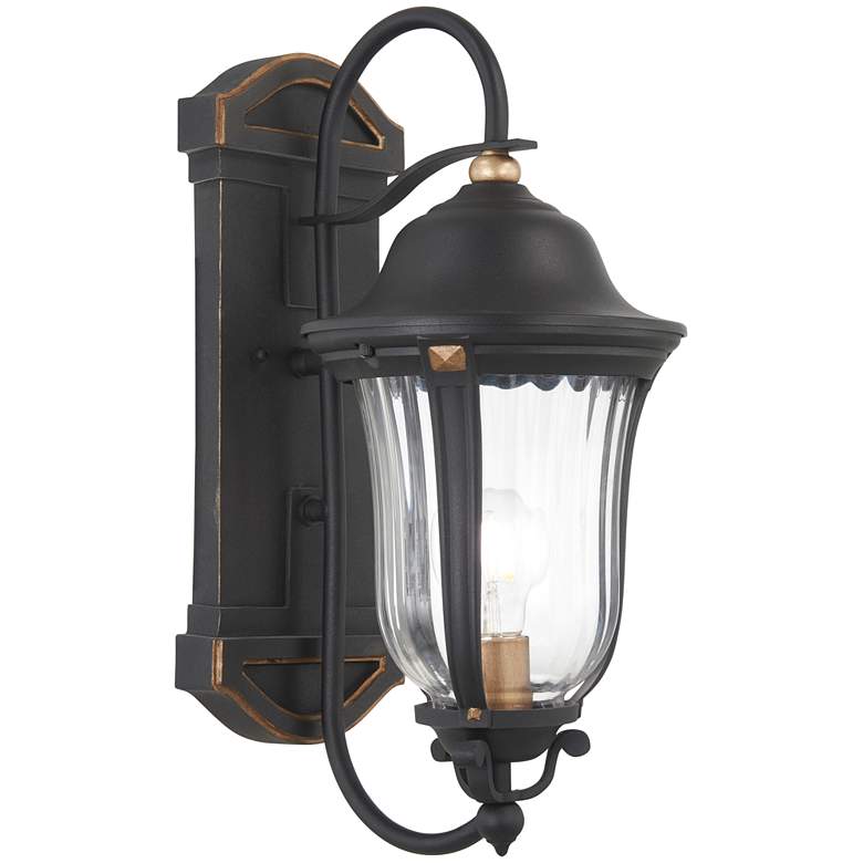Image 2 Peale Street 17" H Sand Coal and Vermeil Gold Outdoor Wall Light