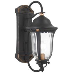 Peale Street 17" High Sand Coal and Vermeil Gold Outdoor Wall Light