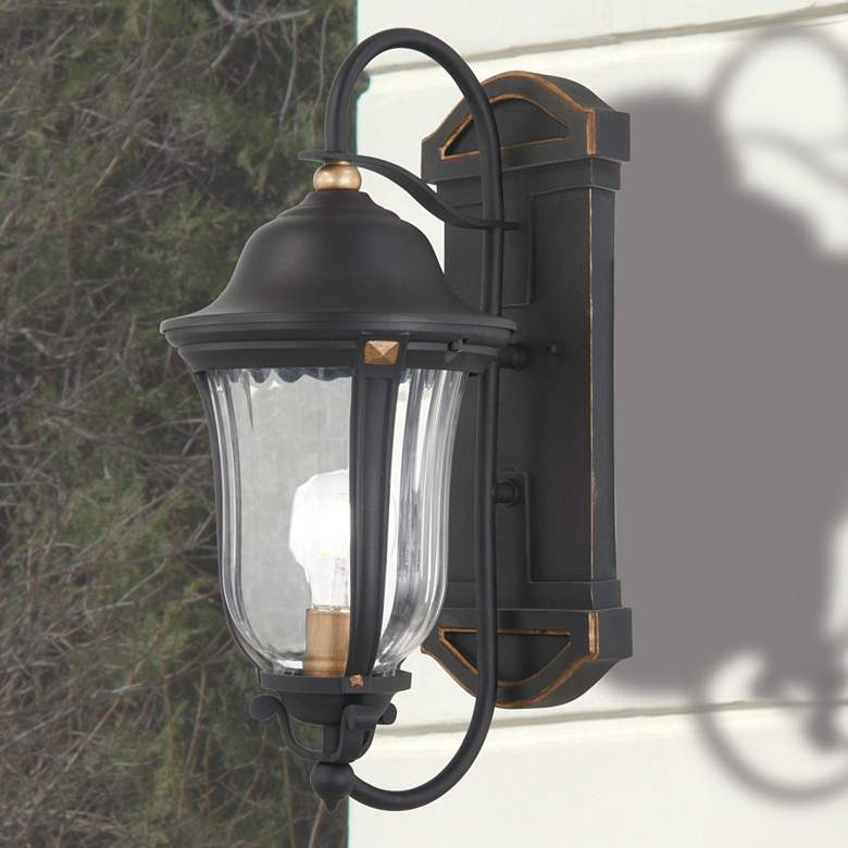 Image 6 Peale Street 17" High Sand Coal and Vermeil Gold Outdoor Wall Light more views
