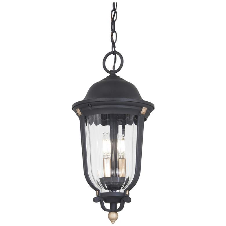 Image 2 Peale Street 20 inch High Sand Coal and Vermeil Gold Outdoor Hanging Light