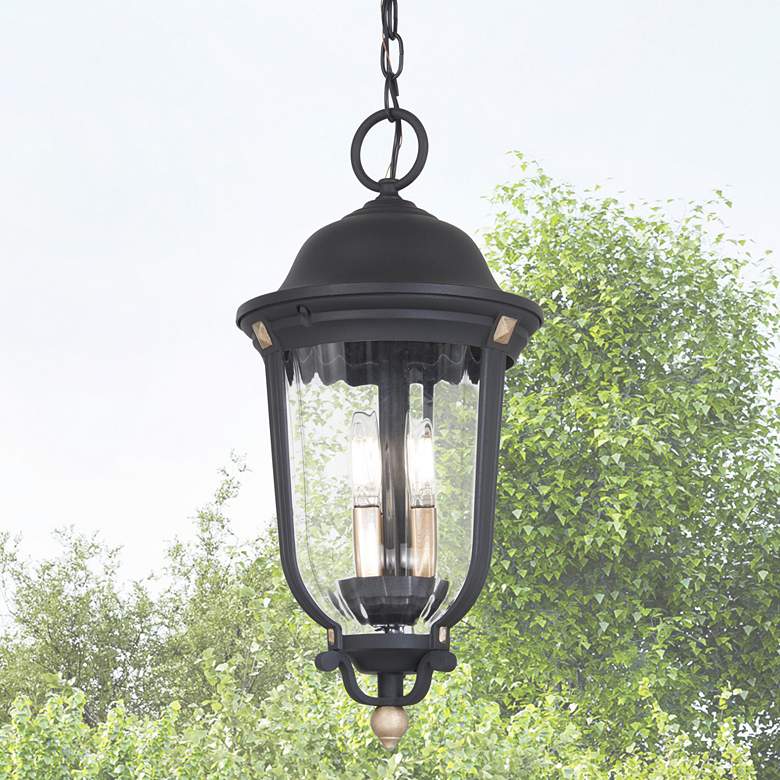 Image 6 Peale Street 20" High Sand Coal and Vermeil Gold Outdoor Hanging Light more views