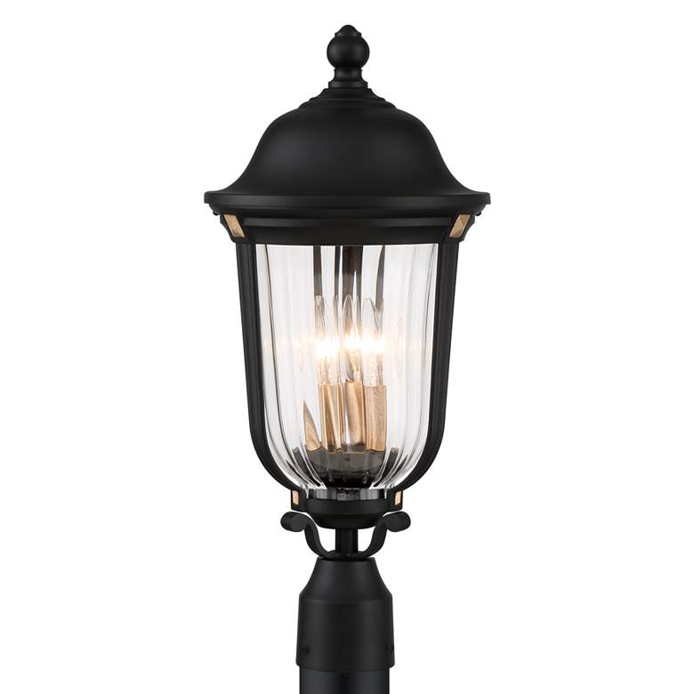 Image 1 Peale Street 21 3/4" H Sand Coal and Vermeil Gold Outdoor Post Light