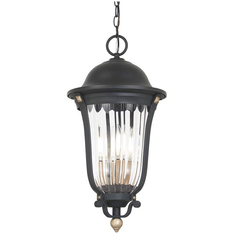 Image 2 Peale Street 24 3/4"H Sand Coal and Vermeil Gold Outdoor Hanging Light