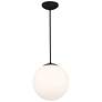 1_Pearl 10" Wide Matte Black Globe Mini Pendant