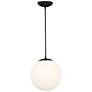 2_Pearl 10" Wide Matte Black Globe Mini Pendant more views