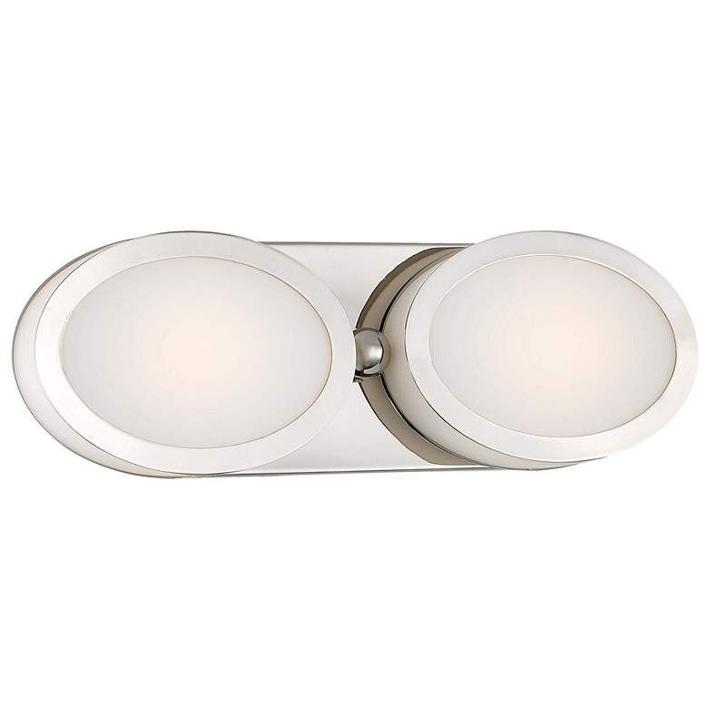 Image 1 Pearl 15 1/2 inch Wide Polished Nickel LED Bath Light