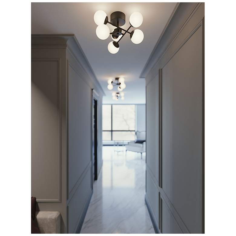 Image 3 Pearl 15 3/4" Wide Black Sputnik LED Ceiling Light more views