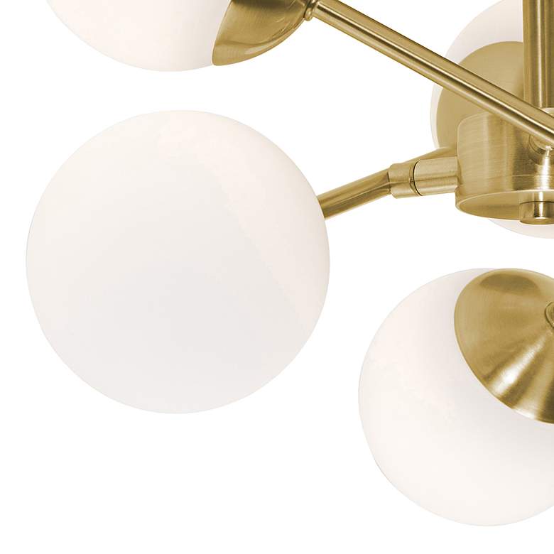 Image 3 Pearl 15 3/4" Wide Satin Brass 6-Light LED Ceiling Light more views
