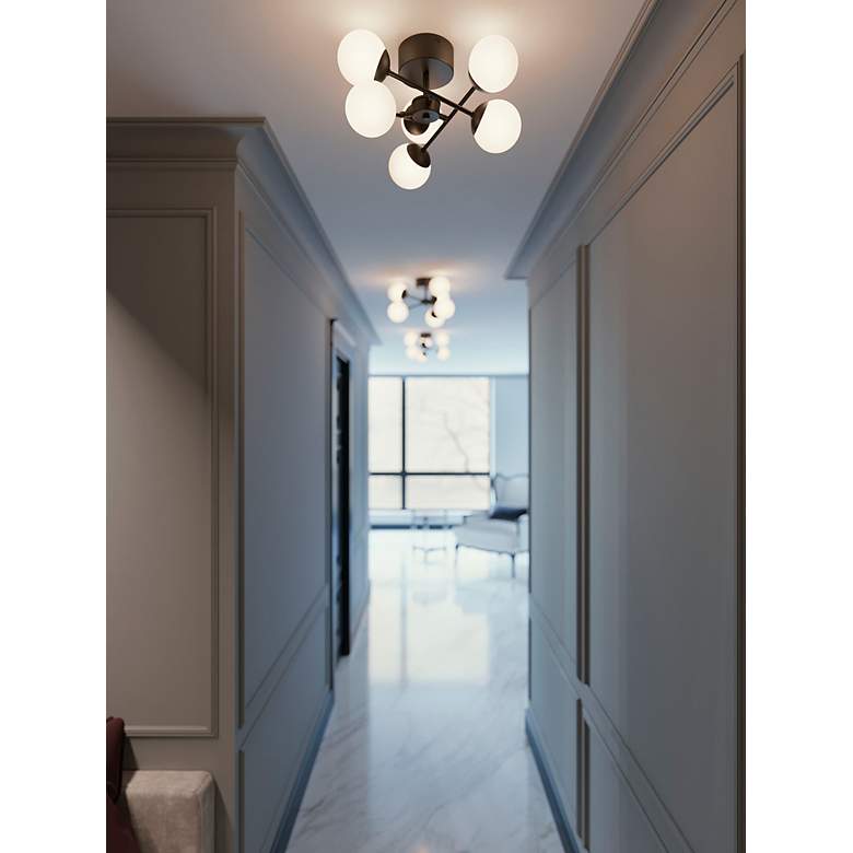 Image 2 Pearl 16" Wide Black LED Semi-Flush Mount more views