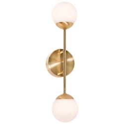 Pearl 17 1/4" High Satin Brass 2-Light ADA LED Wall Sconce