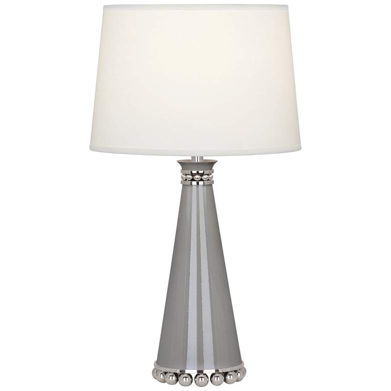 Image 1 Pearl 19 3/4"H Smokey Taupe and Nickel Ceramic Table Lamp