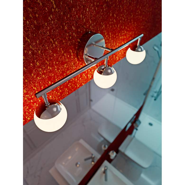 Image 2 Pearl 24" Wide Satin Nickel 3-Light LED Bath Light more views