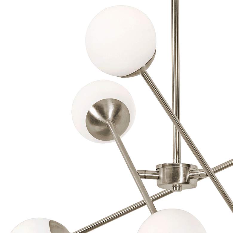 Image 3 Pearl 24" Wide Satin Nickel 6-Light LED Chandelier more views
