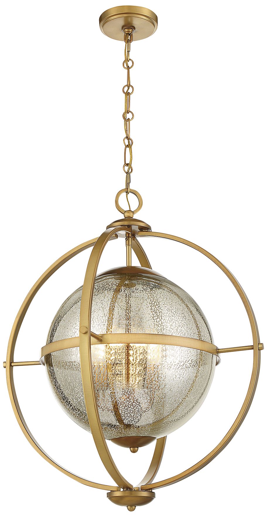 Image 3 Pearl 3-Light Pendant in Warm Brass more views