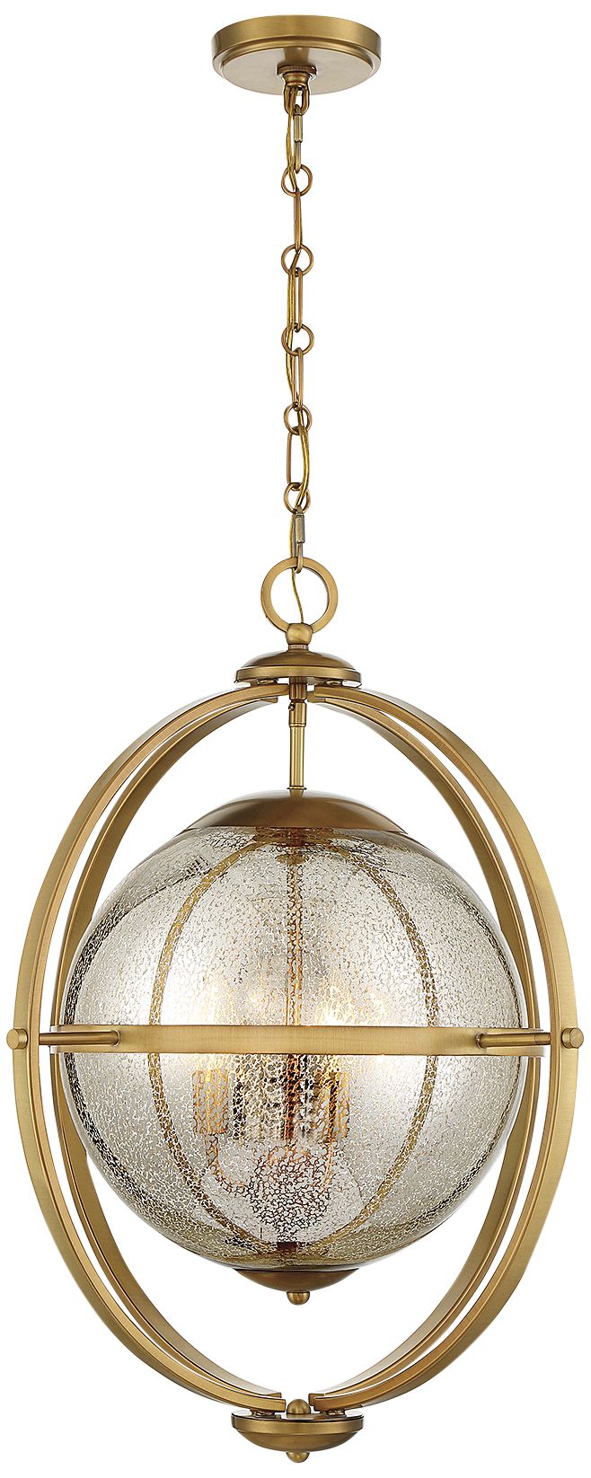 Image 4 Pearl 3-Light Pendant in Warm Brass more views