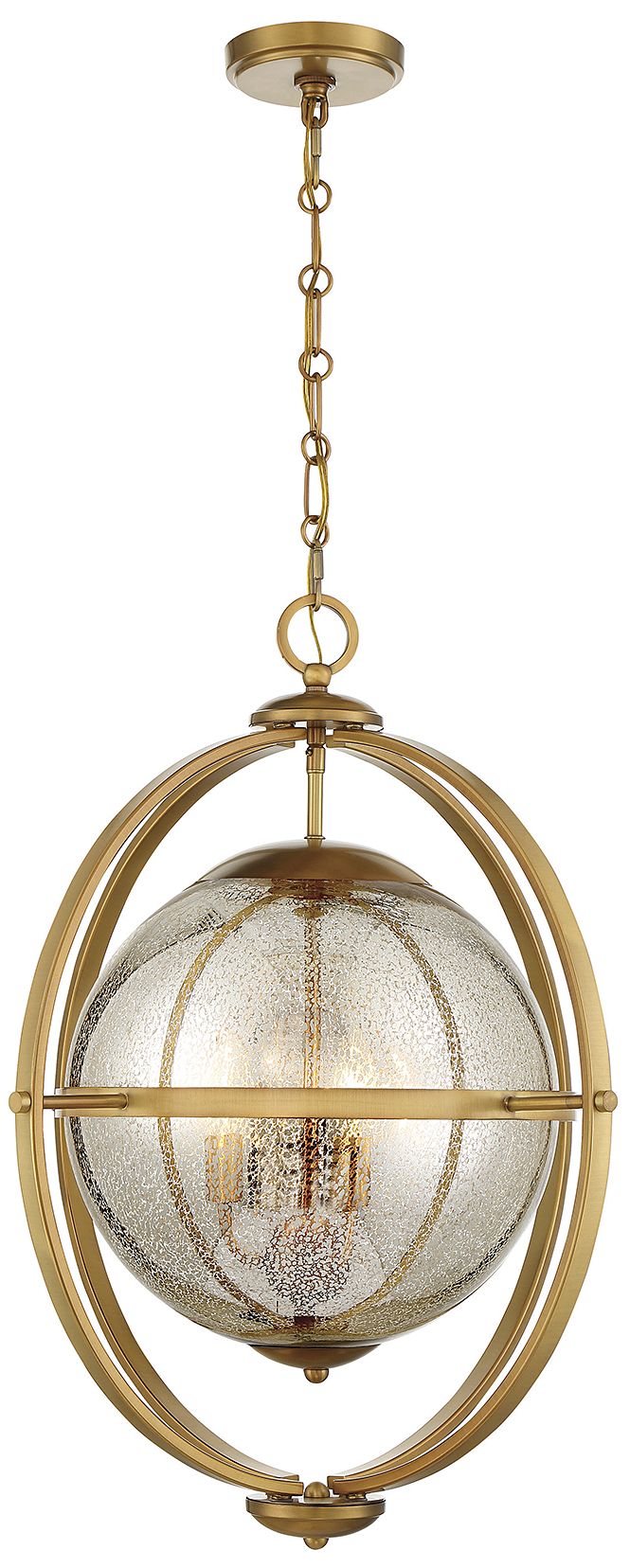 Image 5 Pearl 3-Light Pendant in Warm Brass more views