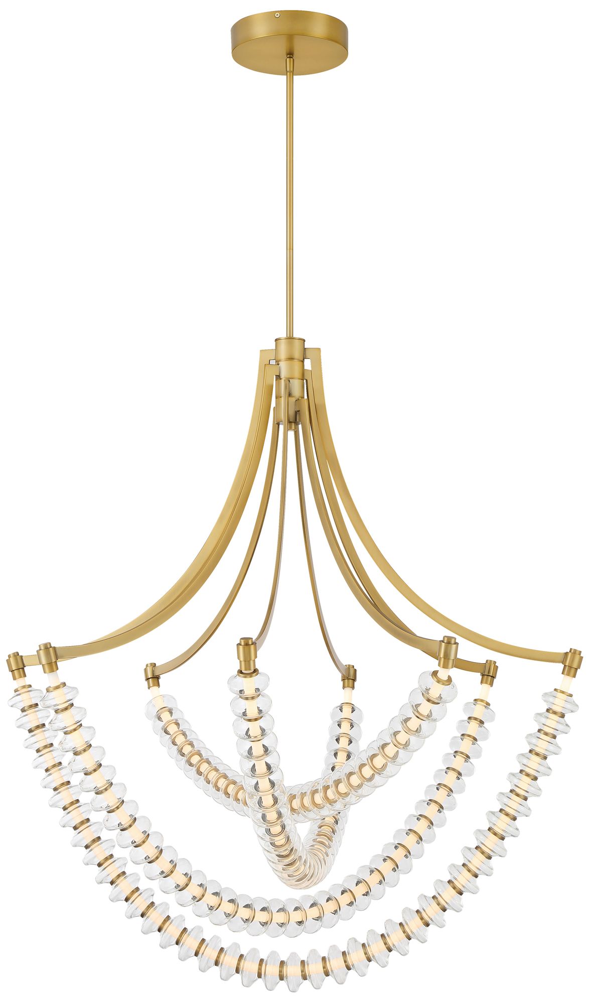 Image 2 Pearl 39 1/4" Wide Legacy Brass LED Tiered Chandelier more views