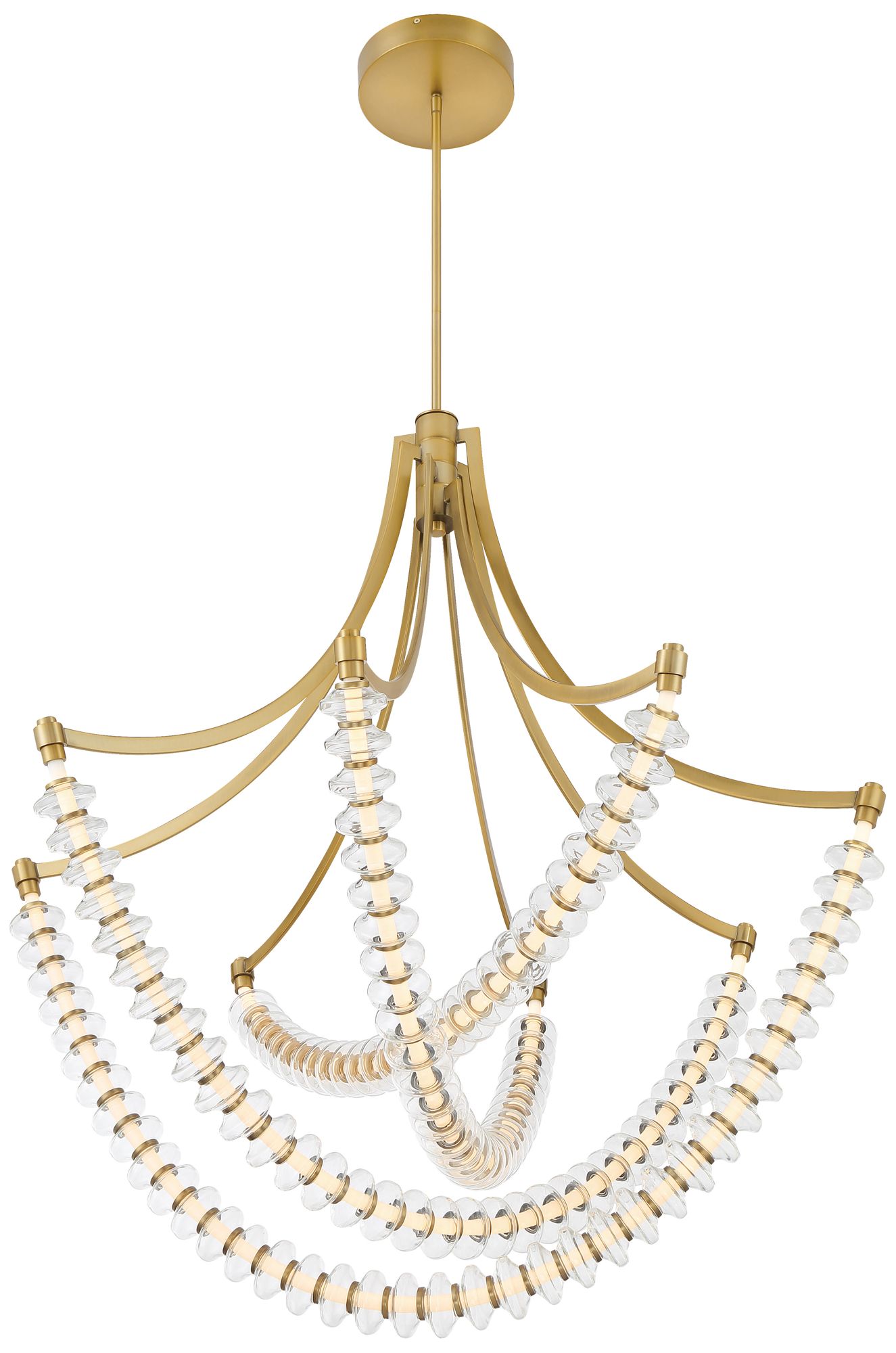 Image 5 Pearl 39 1/4" Wide Legacy Brass LED Tiered Chandelier more views