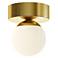 Pearl 4.33" Wide Satin Brass LED Flush Mount