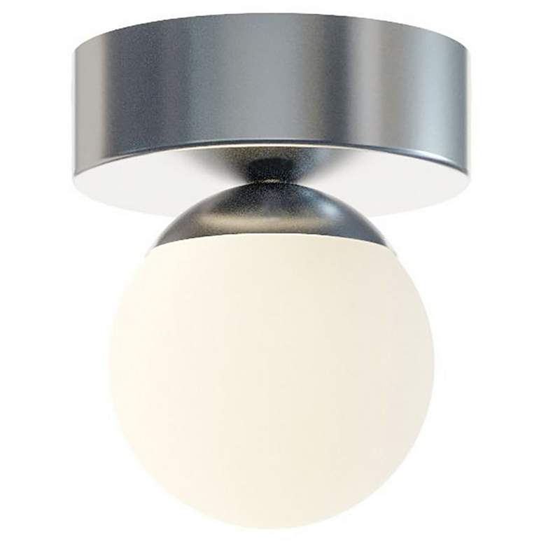 Image 1 Pearl 4.33" Wide Satin Nickel LED Flush Mount