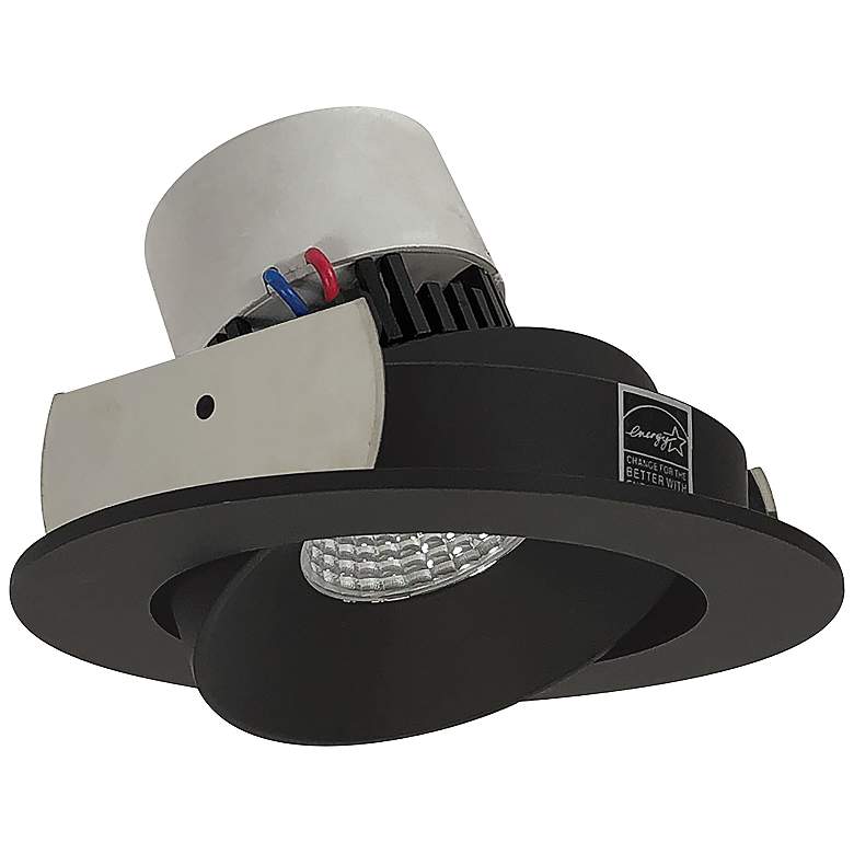Image 1 Pearl 4 inch Black 3000K LED Round Cone Regress Retrofit Trim