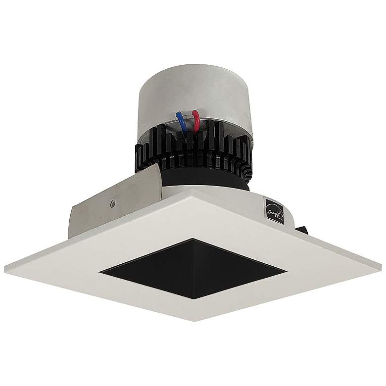 Image 1 Pearl 4" Black and White LED Square Deep Cone Reflector Trim