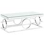 1_Pearl 48" Wide Mirror and Chrome Rectangle Coffee Table