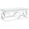 Pearl 48" Wide Mirror and Chrome Rectangle Coffee Table