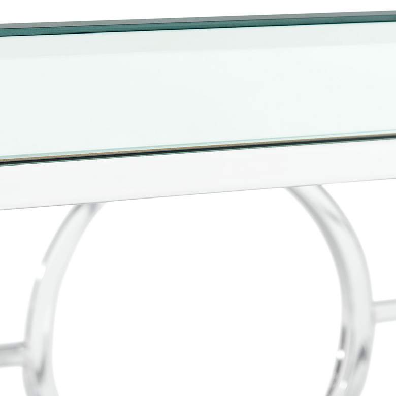 Image 4 Pearl 48" Wide Mirror and Chrome Rectangle Coffee Table more views
