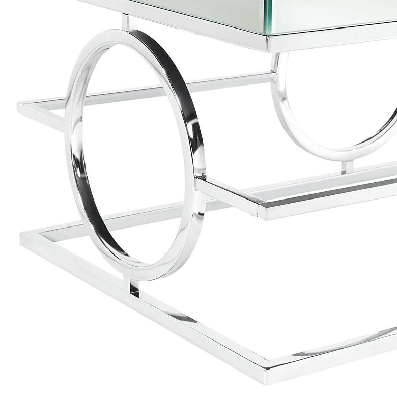 Image 5 Pearl 48" Wide Mirror and Chrome Rectangle Coffee Table more views