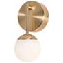 1_Pearl 8 1/2" High Satin Brass LED Wall Sconce