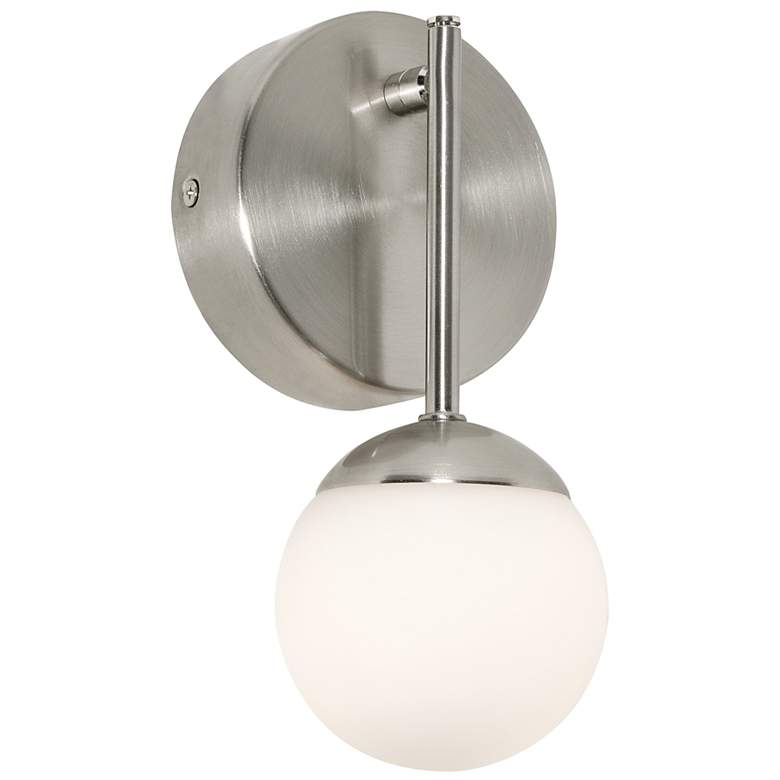 Image 2 Pearl 8 1/2" High Satin Nickel LED Wall Sconce
