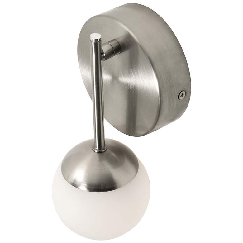 Image 4 Pearl 8 1/2" High Satin Nickel LED Wall Sconce more views