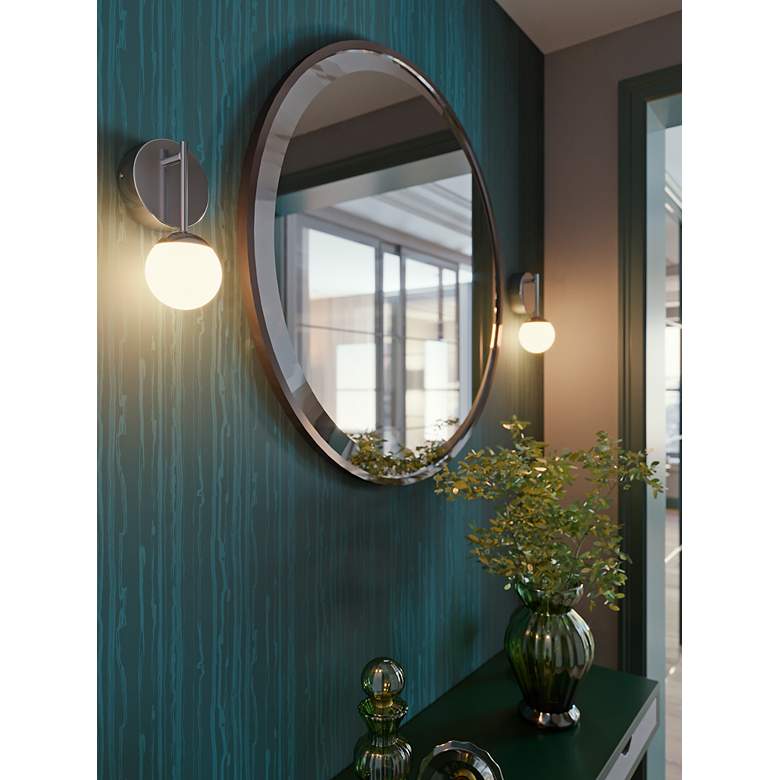 Image 5 Pearl 8 1/2" High Satin Nickel LED Wall Sconce more views