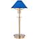 Pearl Blue Glass Brushed Brass Mini Holtkoetter Desk Lamp