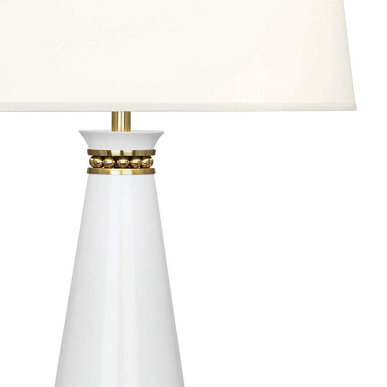 Image 2 Pearl Lily and Modern Brass Table Lamp with Fondine Shade more views