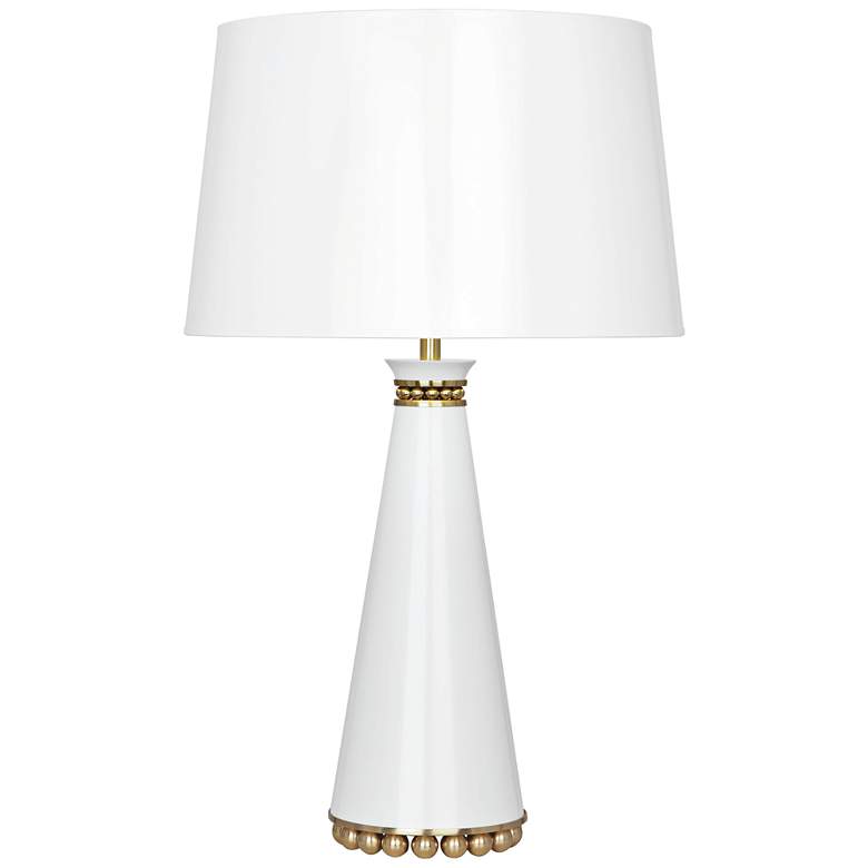 Image 1 Pearl Lily and Modern Brass Table Lamp with Lily Shade