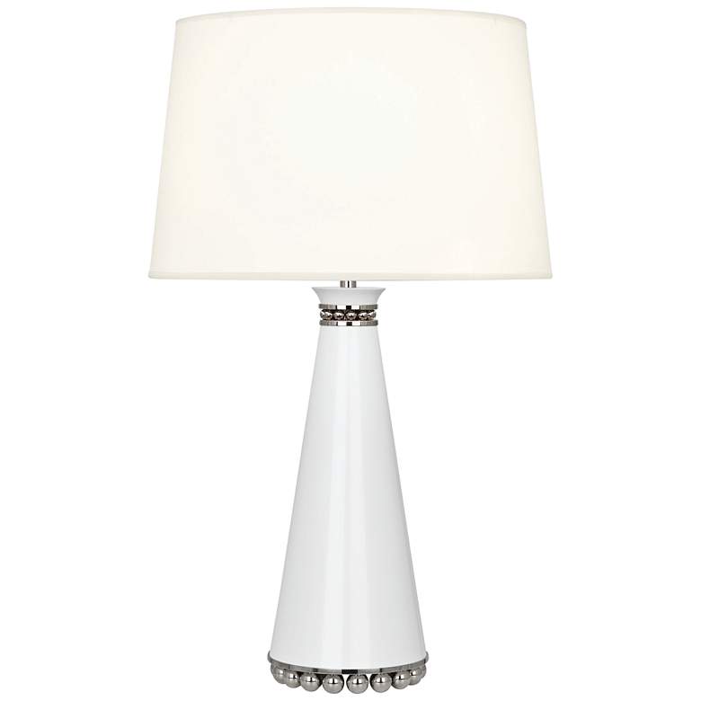 Image 1 Pearl Lily and Polished Nickel Table Lamp with Fondine Shade