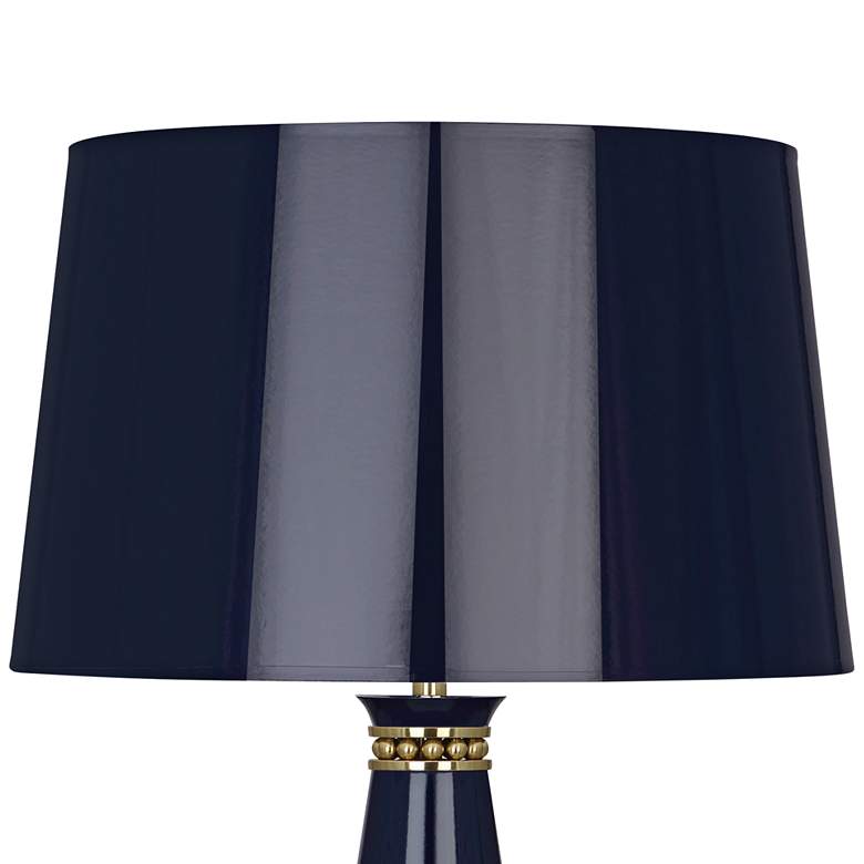 Image 2 Pearl Midnight Blue and Brass Table Lamp with Blue Shade more views