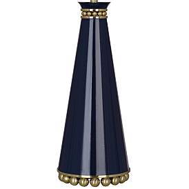 Image3 of Pearl Midnight Blue and Brass Table Lamp with Blue Shade more views