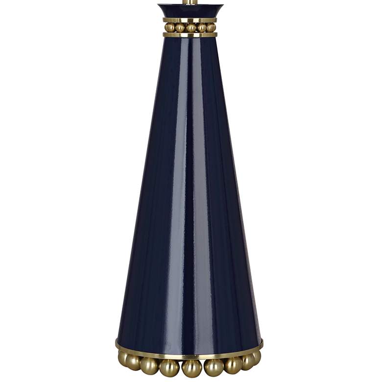 Image 3 Pearl Midnight Blue and Brass Table Lamp with Blue Shade more views
