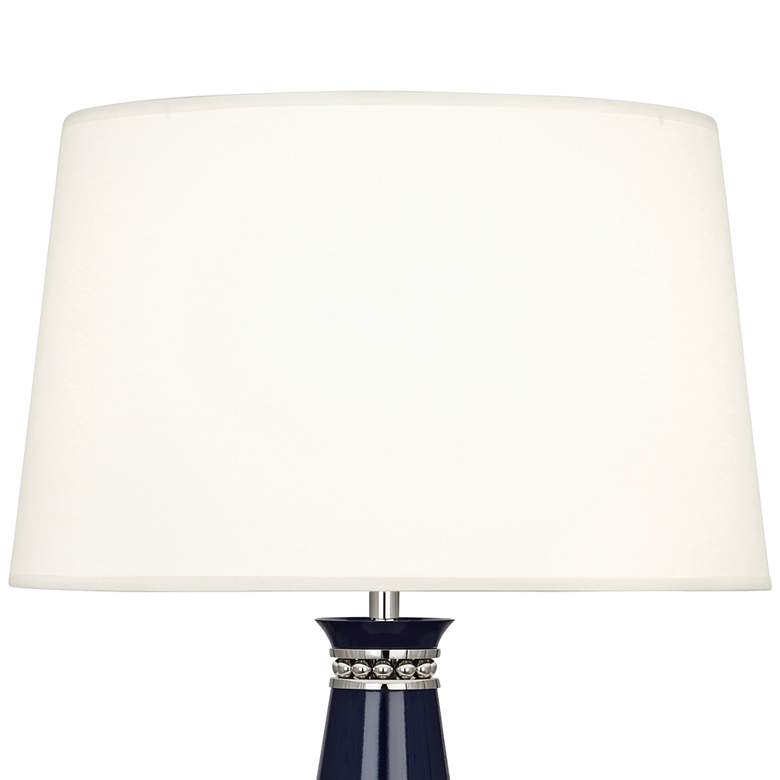 Image 2 Pearl Midnight Blue and Nickel Table Lamp w/ Fondine Shade more views