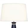 Pearl Midnight Blue and Nickel Table Lamp w/ Fondine Shade