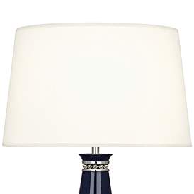 Image2 of Pearl Midnight Blue and Nickel Table Lamp w/ Fondine Shade more views