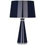 Pearl Midnight Blue and Nickel Table Lamp with Blue Shade