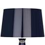 Pearl Midnight Blue and Nickel Table Lamp with Blue Shade