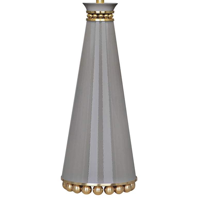 Image 2 Pearl Smokey Taupe and Brass Table Lamp with Fondine Shade more views